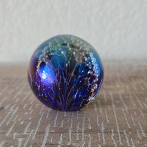 PartyLite Iridescent Multicolor Glass Sphere